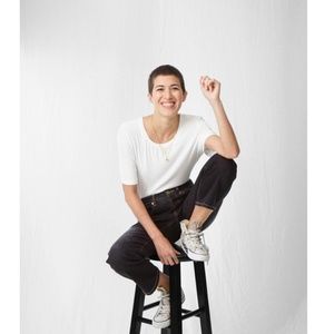 Universal Standard Foundation Short Sleeve Crew Neck Tee White XS (10-12) NWT